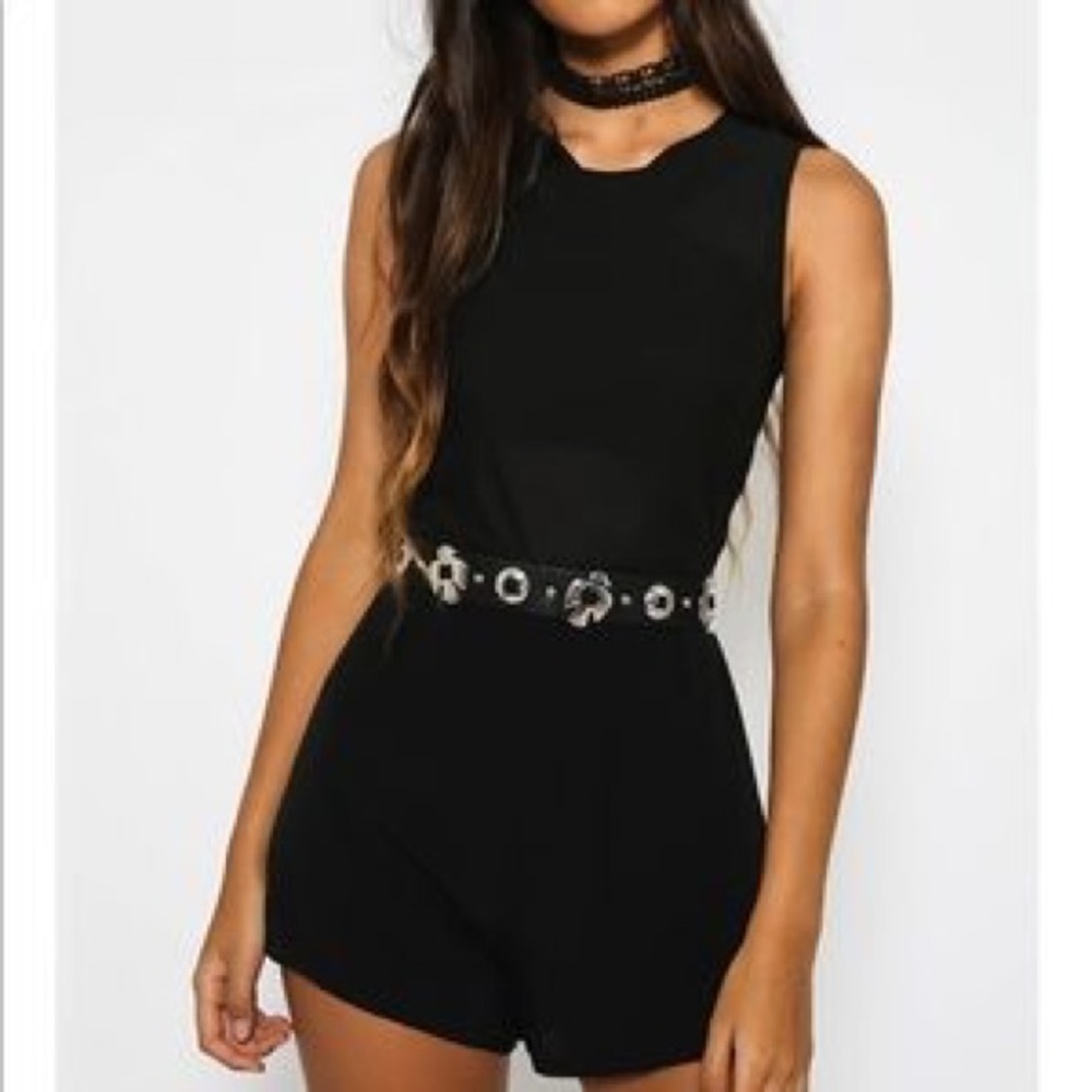 TWIIN Black Romper with mesh top